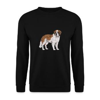 St. Bernard St. Bernard Dog Dog - Unisex Sweatshirt - black - Front - Alina (178cm) & Michal (187cm)