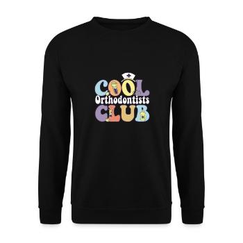 Cool Orthodontists Club Dental Squad Dentist Crew - Unisex Pullover - Schwarz - Vorne - Alina (178cm) & Michal (187cm)