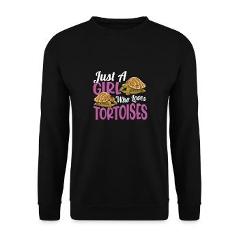 Femmes Tortue Reptile juste une fille qui aime Tortois - Sweat-shirt Unisexe - noir - Devant - Alina (178cm) & Michal (187cm)