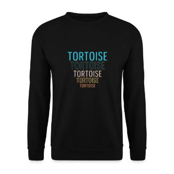 Tortoise Retro Reptile Turtle Vintage - Unisex Sweatshirt - black - Front - Alina (178cm) & Michal (187cm)