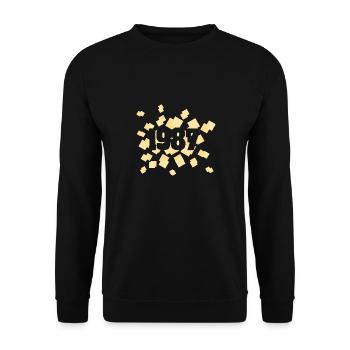 Year: 1987 - Unisex Sweatshirt - black - Front - Alina (178cm) & Michal (187cm)