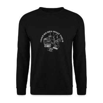 70s Throwback 80s Nostalgia I Have No Idea What - Unisex Sweatshirt - black - Front - Alina (178cm) & Michal (187cm)