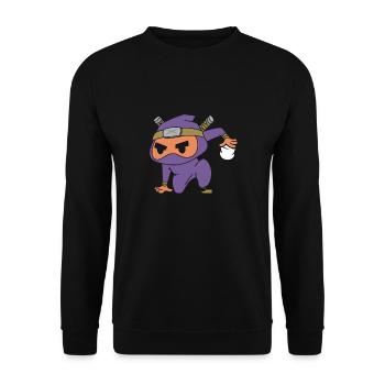 Campfire Marshmallow Cute Kids Smore Ninja - Unisex Pullover - Schwarz - Vorne - Alina (178cm) & Michal (187cm)