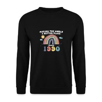 Making The World a Better Place Since 1990, 33rd - Sweat-shirt Unisexe - noir - Devant - Alina (178cm) & Michal (187cm)