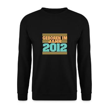 Jahrgang 2012 - Unisex Pullover - Schwarz - Vorne - Alina (178cm) & Michal (187cm)