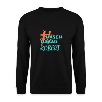 First name Robert - Unisex Sweatshirt - black - Front - Alina (178cm) & Michal (187cm)