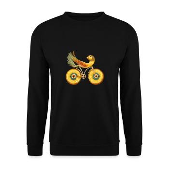 Magic life with bird on a bicycle, inspire art - Unisex Sweatshirt - black - Front - Alina (178cm) & Michal (187cm)