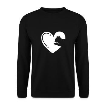 Cool Cute Forest Animal Rodent Squirrel Heart - Unisex Pullover - Schwarz - Vorne - Alina (178cm) & Michal (187cm)