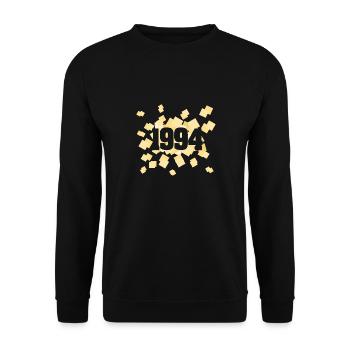 Geboren 1994 - Unisex Pullover - Schwarz - Vorne - Alina (178cm) & Michal (187cm)
