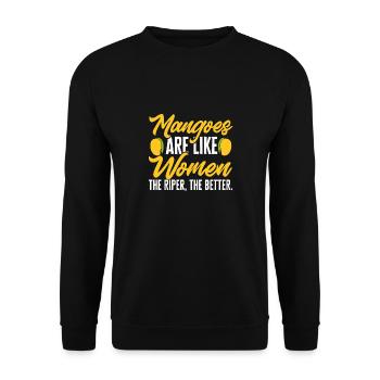 Mango Frucht Mango - Unisex Pullover - Schwarz - Vorne - Alina (178cm) & Michal (187cm)