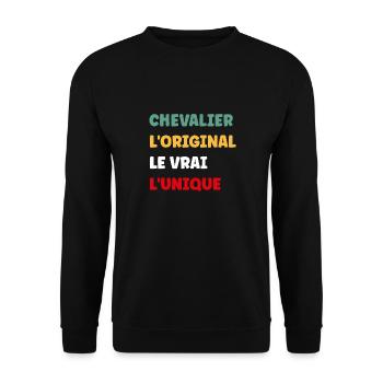 chevalier - Sweat-shirt Unisexe - noir - Devant - Alina (178cm) & Michal (187cm)