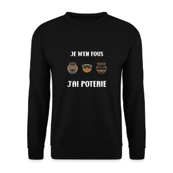 Humour pots de Poterie - Sweat-shirt Unisexe - noir - Devant - Alina (178cm) & Michal (187cm)
