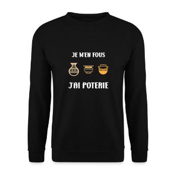 Humour pots de Poterie - Sweat-shirt Unisexe - noir - Devant - Alina (178cm) & Michal (187cm)