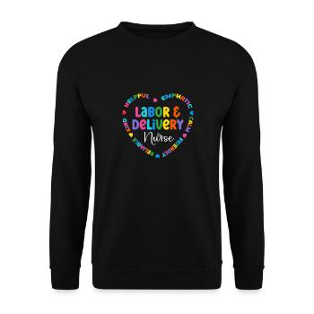 Infirmière Bébé Maternité Infirmière - Sweat-shirt Unisexe - noir - Devant - Alina (178cm) & Michal (187cm)