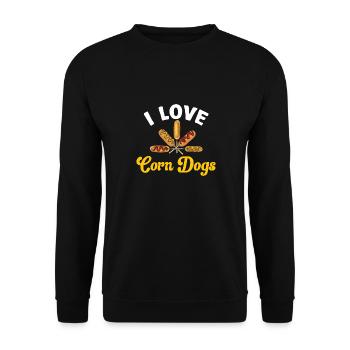Chien de maïs Corndog - Sweat-shirt Unisexe - noir - Devant - Alina (178cm) & Michal (187cm)