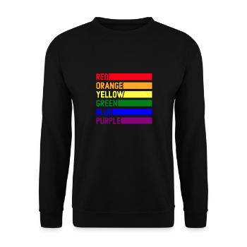 LGBTQ Regenbogen Stolz Schwul Lesben LGBT Stolz - Unisex Pullover - Schwarz - Vorne - Alina (178cm) & Michal (187cm)