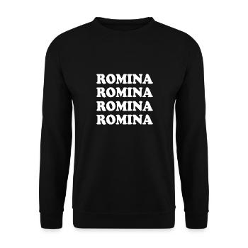 Name Romina - Unisex Pullover - Schwarz - Vorne - Alina (178cm) & Michal (187cm)