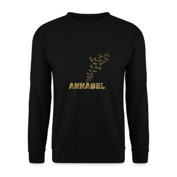 Geschenk für Annabel - Unisex Pullover - Schwarz - Vorne - Alina (178cm) & Michal (187cm)