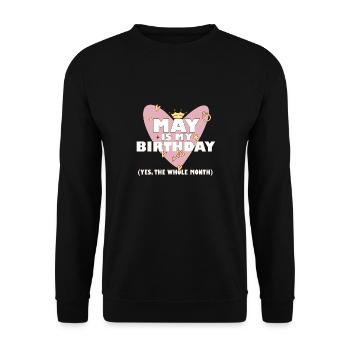 Mai est mon anniversaire Oui Tout le mois Né en mai - Sweat-shirt Unisexe - noir - Devant - Alina (178cm) & Michal (187cm)