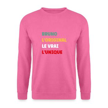 Super Bruno - Sweat-shirt Unisexe - rose - Devant