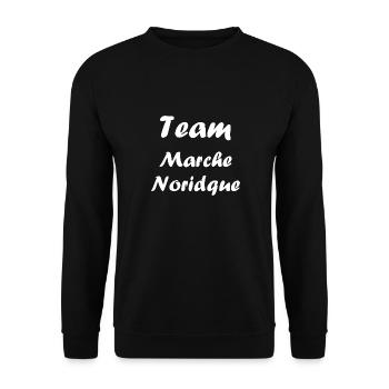 Randonné humour marche nordique - Sweat-shirt Unisexe - noir - Devant - Alina (178cm) & Michal (187cm)