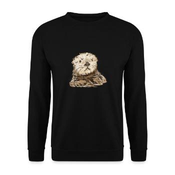 Seeotter - Unisex Pullover - Schwarz - Vorne - Alina (178cm) & Michal (187cm)