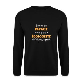 Humour écologiste - Sweat-shirt Unisexe - noir - Devant - Alina (178cm) & Michal (187cm)
