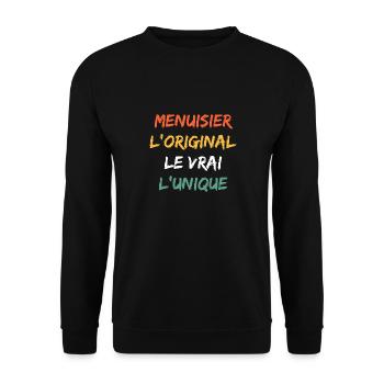 menuisier - Sweat-shirt Unisexe - noir - Devant - Alina (178cm) & Michal (187cm)