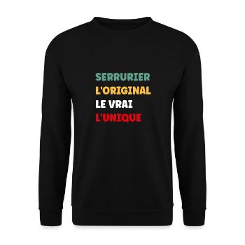 Serrurier - Sweat-shirt Unisexe - noir - Devant - Alina (178cm) & Michal (187cm)