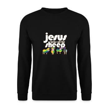 Fier allié Jésus aime tous ses moutons LGBTQ Gay - Sweat-shirt Unisexe - noir - Devant - Alina (178cm) & Michal (187cm)