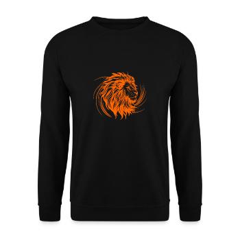 Lion's Head - Unisex Sweatshirt - black - Front - Alina (178cm) & Michal (187cm)