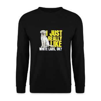 Labrador Retriever blanc Labrador Labrador blanc - Sweat-shirt Unisexe - noir - Devant - Alina (178cm) & Michal (187cm)