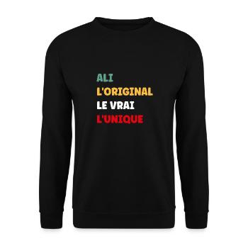 L'original le vrai l'unique ali - Sweat-shirt Unisexe - noir - Devant - Alina (178cm) & Michal (187cm)