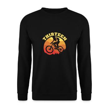 Turning 13 Mountain Bike Theme BMX Lover 13th - Unisex Sweatshirt - black - Front - Alina (178cm) & Michal (187cm)