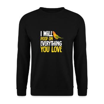 Parakeet, Parrot, Parakeet, Bird - Unisex Sweatshirt - black - Front - Alina (178cm) & Michal (187cm)