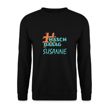 Susanne - Unisex Pullover - Schwarz - Vorne - Alina (178cm) & Michal (187cm)