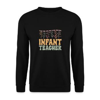 Kindergarten Teacher Daycare Center Educator - Unisex Sweatshirt - black - Front - Alina (178cm) & Michal (187cm)