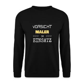 Berufung Maler - Unisex Pullover - Schwarz - Vorne - Alina (178cm) & Michal (187cm)