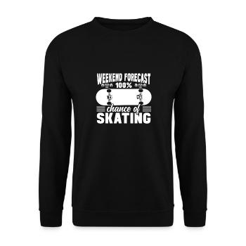 Skateboarding weekend forecast funny skater - Unisex Sweatshirt - black - Front - Alina (178cm) & Michal (187cm)