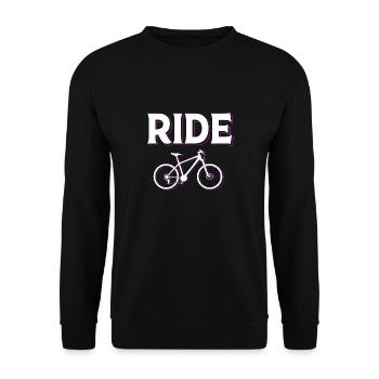 Mountain biking Mountain biking Mountain bikers - Unisex Sweatshirt - black - Front - Alina (178cm) & Michal (187cm)