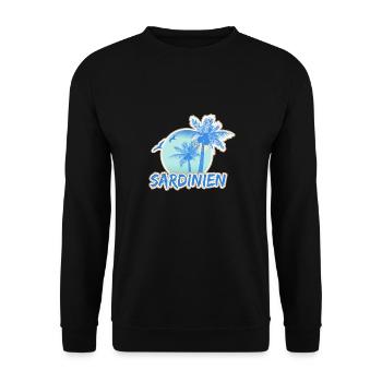 Sardinien als Urlaub - Unisex Pullover - Schwarz - Vorne - Alina (178cm) & Michal (187cm)