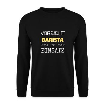 Barista - Unisex Sweatshirt - black - Front - Alina (178cm) & Michal (187cm)