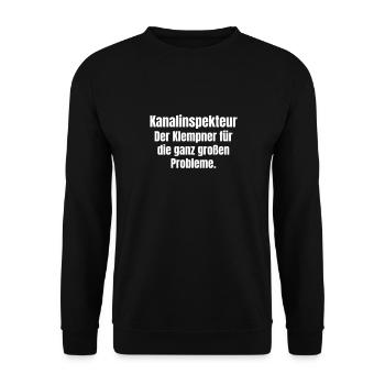 inspecteur des égouts le plombier pour les gros problèmes. - Sweat-shirt Unisexe - noir - Devant - Alina (178cm) & Michal (187cm)