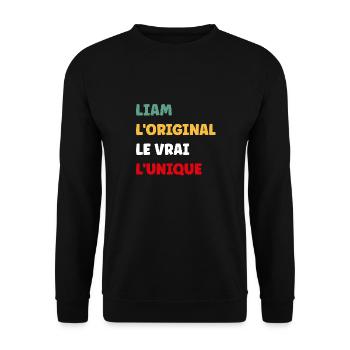 Liam - Sweat-shirt Unisexe - noir - Devant - Alina (178cm) & Michal (187cm)