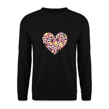 Cadeau d'amour rempli de bonbons colorés - Sweat-shirt Unisexe - noir - Devant - Alina (178cm) & Michal (187cm)