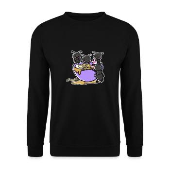 Süße Ameisen essen Ramen Suppe - Unisex Pullover - Schwarz - Vorne - Alina (178cm) & Michal (187cm)
