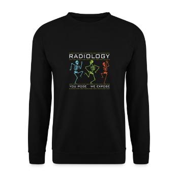 Dewi Dancing Skeletons - Radiologist Design - Unisex Sweatshirt - black - Front - Alina (178cm) & Michal (187cm)