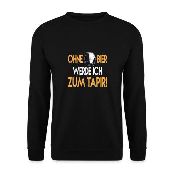 Ohne Bier werde ich zum Tapir - Unisex Pullover - Schwarz - Vorne - Alina (178cm) & Michal (187cm)
