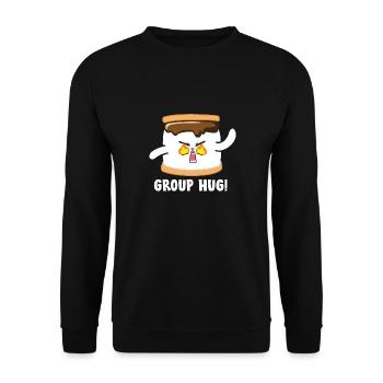 Group Hug Marshmallow Bonfire Camping - Unisex Sweatshirt - black - Front - Alina (178cm) & Michal (187cm)