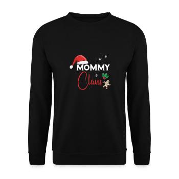 Mommy Clause Awesome Christmas Couples T-Shirt - Unisex Sweatshirt - black - Front - Alina (178cm) & Michal (187cm)